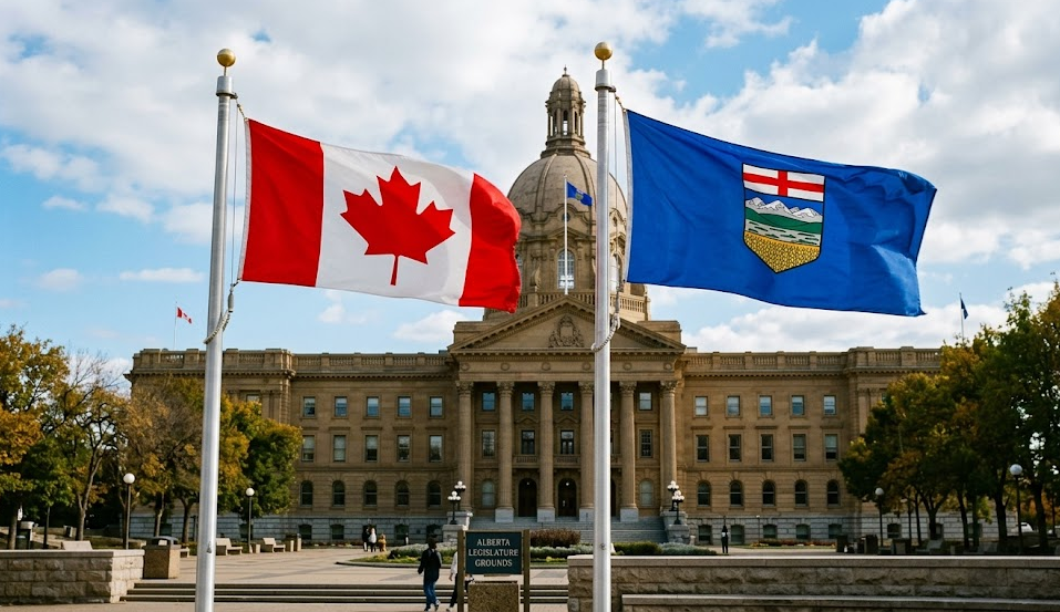 Canadian Flag and Alberta