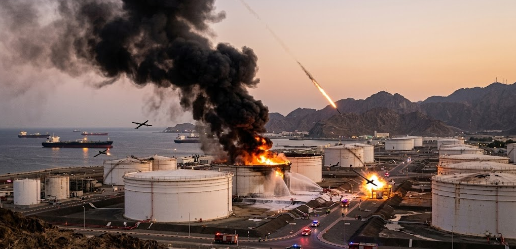 Attack on Oil Field with the help of drone