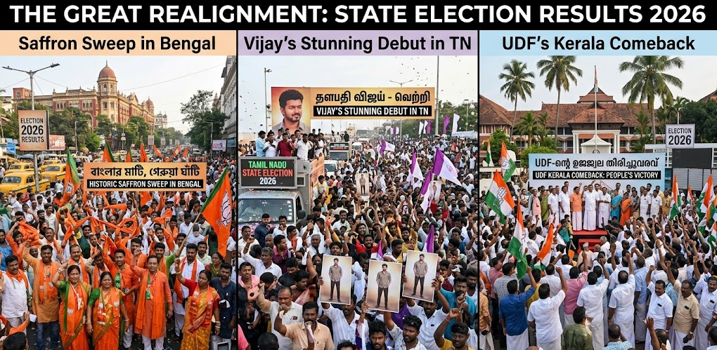 Election results in four states of India