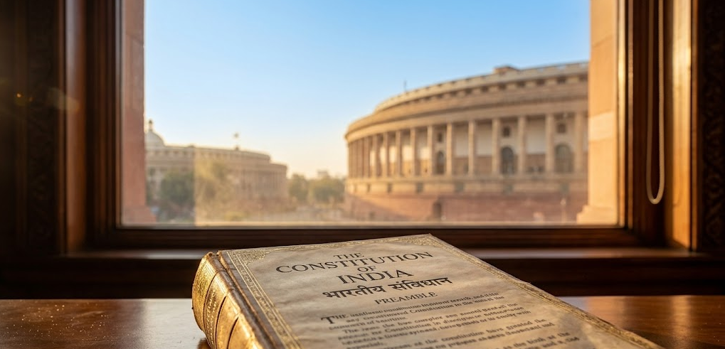 Indian Constitution in the background of Indian Parliament
