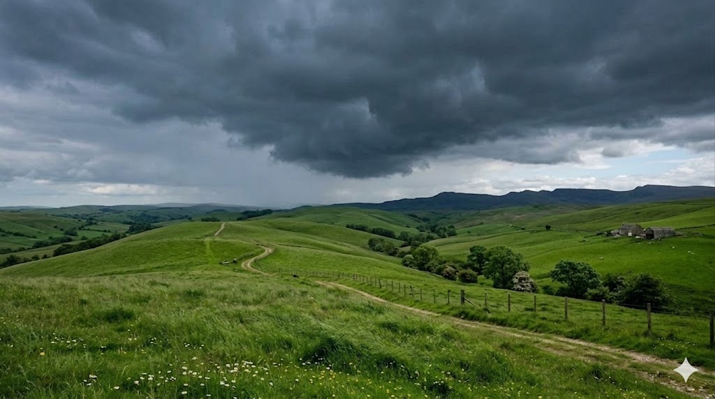 Cloud with green grass